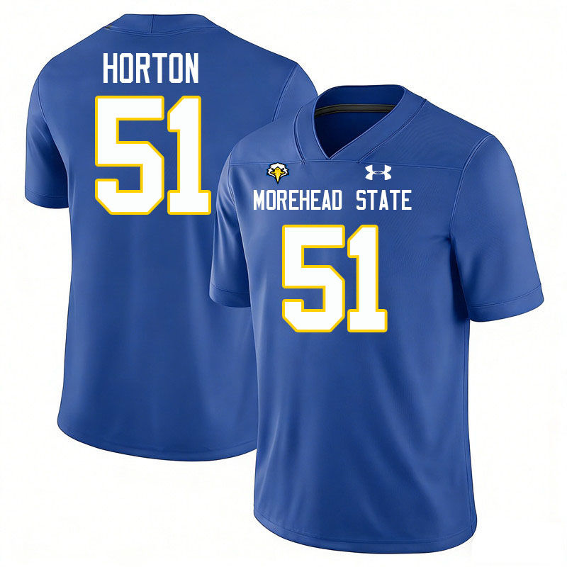Morehead State Eagles #51 John Horton College Football Jerseys,Uniforms-Blue